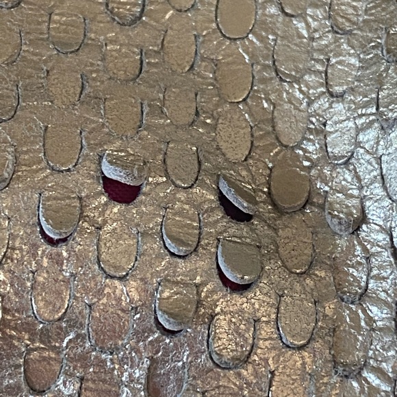 $620 Kate Spade Collect Metallic Silver Perforated Leather Shoulder Bag Purse - Picture 10 of 16